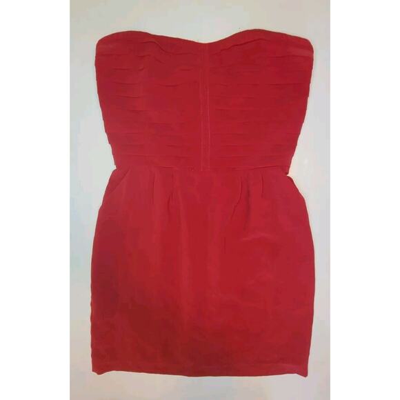 Urban Outfitters Red Strapless Mini Dress Womens Sz 4 Party Sparkle&Fade Pockets - Picture 1 of 9